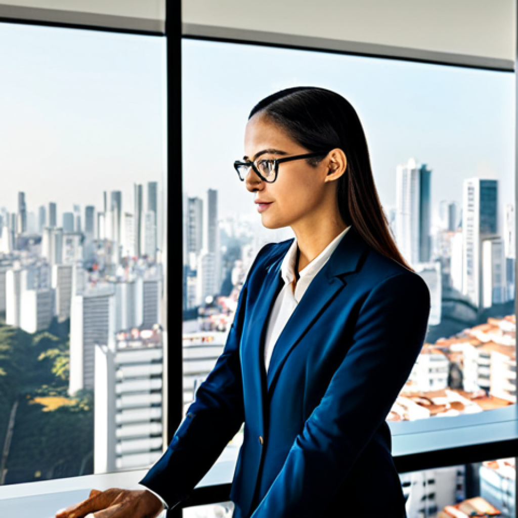**
"A professional architect in a modern, sunlit office in São Paulo, Brazil, reviewing blueprints with colleagues. She is wearing a modest, stylish business suit and glasses. The office features large windows with a vibrant cityscape view. High quality, perfect anatomy, correct proportions, professional attire, fully clothed, safe for work, appropriate content, family-friendly, natural pose, well-formed hands, proper finger count, natural body proportions."
**