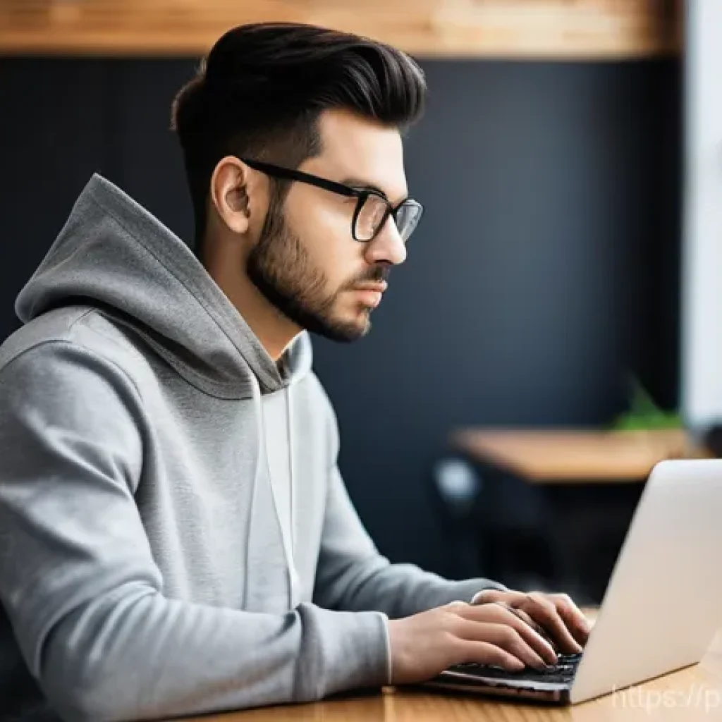 자바스크립트 비동기 함수 성능 점검 방법 - **Prompt 1: Focused Web Developer in a Modern Co-working Space**
"A young adult, with short, nea...