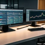 자바스크립트 객체 리터럴 최적화 방법 - A modern software developer&rsquo;s workspace featuring multiple high-resolution monitors displaying compl...