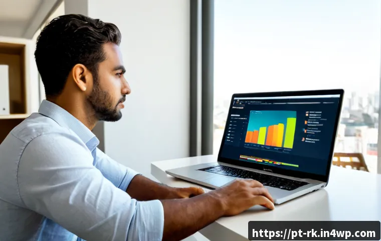 자바스크립트 성능 최적화와 SEO의 관계 - Photorealistic modern workspace in São Paulo, Brazilian web developer reviewing website speed analyt...
